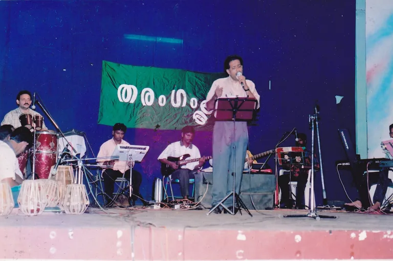 At a function organized by Tharangam, Thrissur